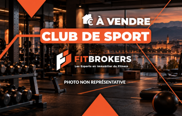 Affiche de vente, salle de sport au crépuscule